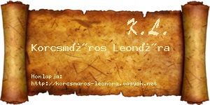 Korcsmáros Leonóra névjegykártya